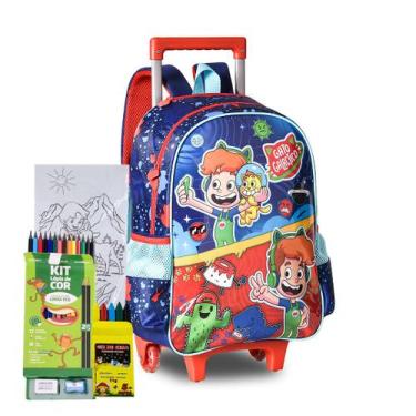 Imagem de Mochila de Rodinha Gato Galáctico Youtuber Infantil Meninos Escolar