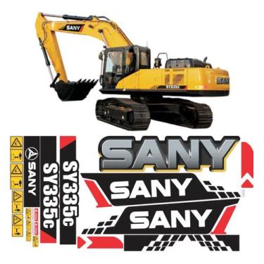 Imagem de Kit Adesivos Compatível Sany SY335C c/ Etiqueta MK - SPTS
