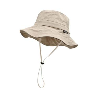 Imagem de Chapéu De Sol Unissex Com Aba Larga Anti-UV, Cor Sólida, Para Pesca E 