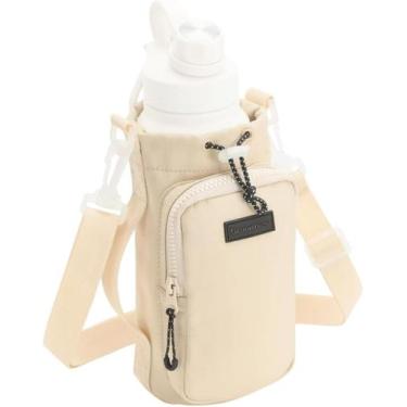 Imagem de Porta Garrafa Térmica de Água 1L Bolsa com Alça Ajustável Ombro e Mão 
