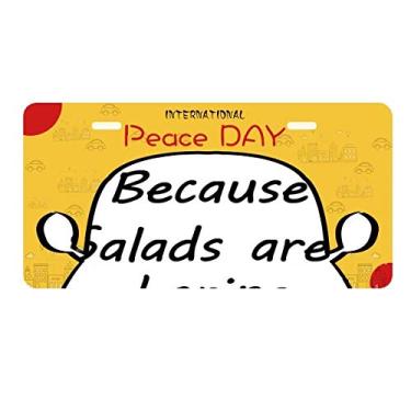 Imagem de DIYthinker Placa de licença preta inglesa perder peso citação escrita etiqueta decoração carro dia da paz