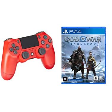 Imagem de Controle Dualshock 4 - PlayStation 4 - Vermelho + God of War Ragnarök - Edição Standard - PlayStation 4