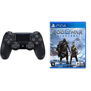 Imagem de Controle Dualshock 4 - PlayStation 4 - Preto + God of War Ragnarök - Edição Standard - PlayStation 4