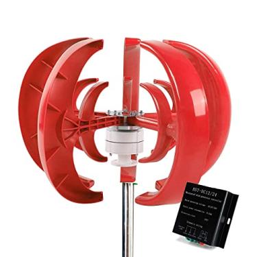 Imagem de Baixo ruído 10000W 12V 24V 5 Blades Lanterna Turbinas eólicas Gerador Kit do motor do eixo vertical para uso de hibrides de casa Uso da luz de rua, com controlador,220v