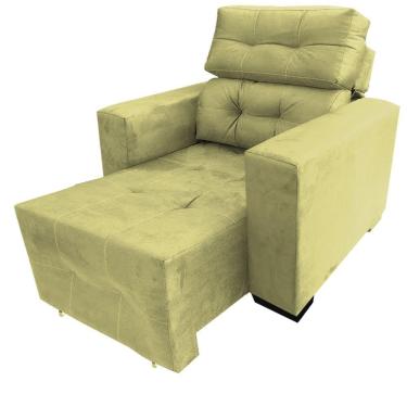 Imagem de  Cadeira Poltrona Reclinável Retrátil Isabelle Consultório Estética Facial Cílios Sobrancelha Amarelo