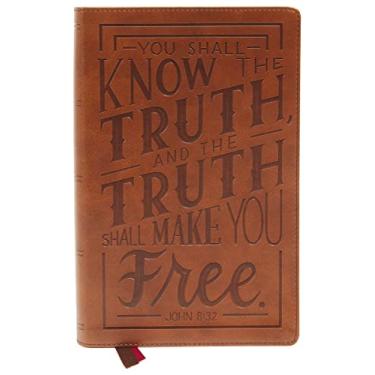 Imagem de NKJV, Personal Size Large Print End-of-Verse Reference Bible, Verse Art Cover Collection, Leathersoft, Brown, Red Letter, Thumb Indexed, Comfort Print: Holy Bible, New King James Version