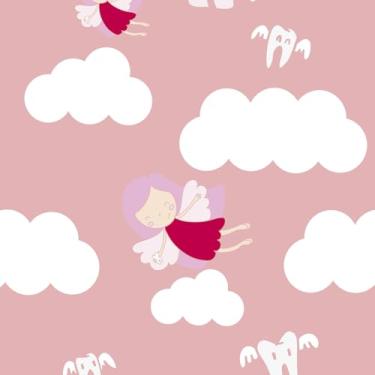 Imagem de Leliz Papers, Papel De Parede Adesivo Infantil Fada Do Dente Tons Rosa 10m