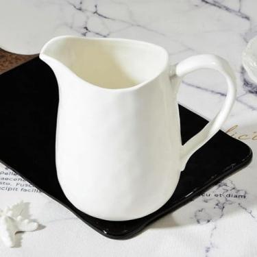 Imagem de Cerâmica Rosa Europeia 1000 ml Lata de Leite Grande Decoração Europeia Pote de Leite Vaso de Água Fria Arranjo de Flores