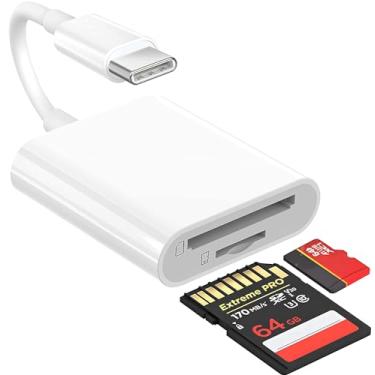 Imagem de Leitor de cartão SD USB C, leitor de cartão USB-C para SD/Micro SD, adaptador de cartão de memória tipo C de alta velocidade 2 em 1 OTG compatível com iPhone 15 e superior/iPad/Galaxy/MacBook Pro e