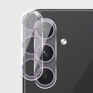 Imagem de MONASAY Pacote com 2 protetores de lente de câmera compatível com Samsung Galaxy S24+ Plus de 6,7 polegadas [anti-arranhões] [cobertura total] 9H anel de alumínio embutido de vidro temperado capa para