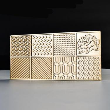 Imagem de Placa de carimbo de moldes de gelo modernos Brass Craft, bandeja de cobre para uísque, coquetéis, bourbon, acessórios de barman, 20 x 10 x 0,5 cm, 8 estampas