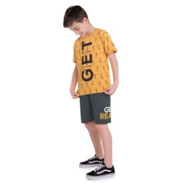 Imagem de Conjunto Infantil Masculino Camiseta + Bermuda Kyly - TAM 10 AO 16-Masculino