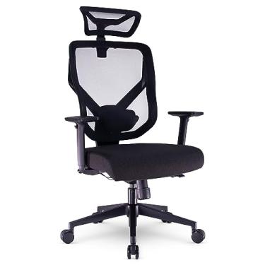 Imagem de Cadeira Escritório ergonomica DT3 Unic-R, em Mesh Vintex-U + Tecido Ultrasoft, apoio lombar almofadado + ajuste de altura, Mecanismo SWC™ com wire control,apoio de cabeça 3D,Assento deslizante(Black)