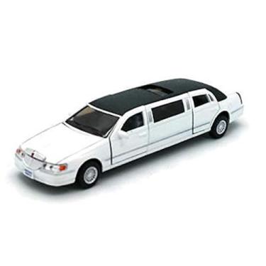 Imagem de Kinsmart 1999 Lincoln Town Car White Stretch Limousine 1:38 Scale Die Cast Metal Model Limo Toy