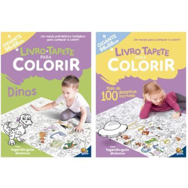 Imagem de Kit 2 Livros para Colorir Infantil Tapete Gigante 98x68cm - Todolivro