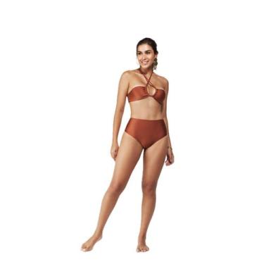 Imagem de Biquini levo hot pants, top faixa abertura frontal, alça em tranças, c