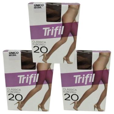 Imagem de Kit 3 Meia Fina 3/4 Europeu Fio 20 Natural - Trifil