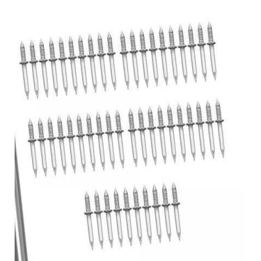 Imagem de 50 pares de fio de rodapé de cabeça dupla sem costura, prego de cabeça dupla, linha de rodapé sem marcas, prego invisível, parafuso de segurança de madeira maciça, equipado com ferramenta de manga