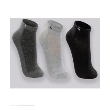 Imagem de Kit c/3 Meia Lupo Esporte Algodão Cano Médio 3225, Cinza, Mescla, Pret