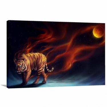 Imagem de Quadro decorativo Tigre Artístico - Tela em Tecido - Wall Frame
