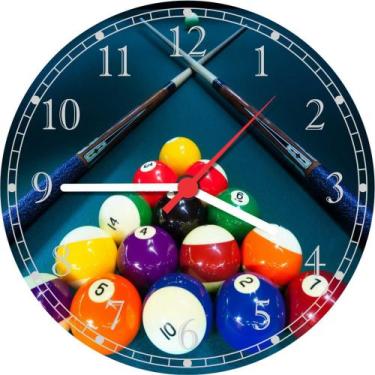 Imagem de Relógio De Parede Esportes Sinuca Bilhar Jogos De Mesa Tamanho 40 Cm R