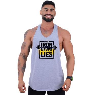 Imagem de Regata Super Cavada Masculina MXD Conceito The Iron Never Lies, Cinza,