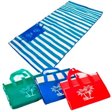 Imagem de Esteira Para Praia De Palha Dobrável Portátil Impermeável Bolsa Piscina (Verde)