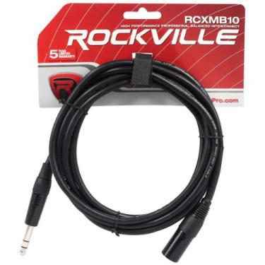 Imagem de Rockville RCXMB10B Cabo macho REAN XLR para TRS 1/4" preto 100% cobre, 3,5 m (RCXMB10-B)