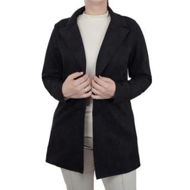 Imagem de Blazer Feminino Averzzy Suede Preto - 6411-Feminino