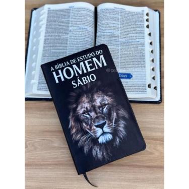 Imagem de Bíblia Do Homem Sábio Leão Perfil com Harpa - Cpp