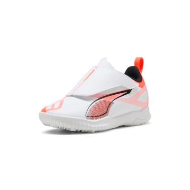Imagem de PUMA Chuteira de futebol unissex infantil Ultra Play Hook and Loop Turf Training, Puma Branco-puma preto vermelho brilhante, 13 Little Kid