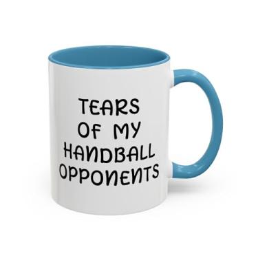 Imagem de Caneca de café divertida para jogador de handebol, presente esportivo exclusivo, copo motivacional, melhor para atletas, ótima para aniversários, eventos de equipe