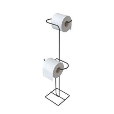 Imagem de Suporte Duplo para Papel Higiênico de Chão - Stolf, Preto