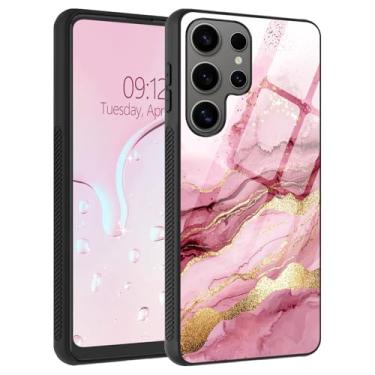 Imagem de Capa para Samsung Galaxy S25 Ultra, traseira de vidro líquido e bordas macias de TPU, aderência lateral antiderrapante, proteção contra quedas, ajuste fino, carregamento sem fio compatível com Galaxy