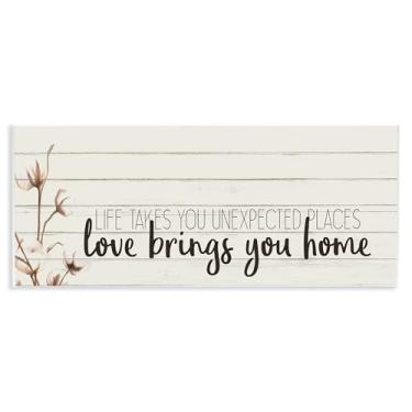 Imagem de Stupell Industries Citação de pingente de país com frase Life Unexpected Places Adventure Phrase Country, projetado por Kim Allen Art, 18 x 43 cm, placa de parede