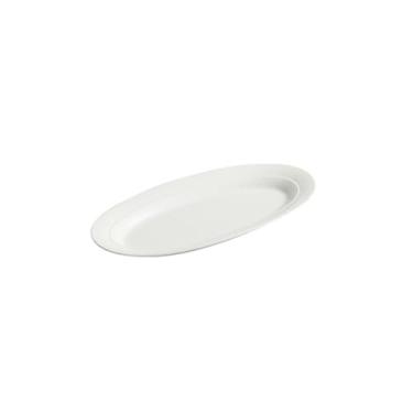 Imagem de Prato oval em forma de folha de utensílios de mesa de hotel, prato de peixe doméstico branco de cerâmica - 40 cm