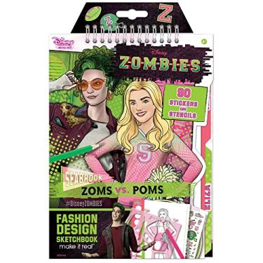 Imagem de Make It Real - Disney Zombies Fashion Design Sketchbook. Disney Inspired Fashion Design Coloring Book for Girls. Includes Addison & Bree Sketch Pages, Stencils, Stickers, and Design Guide