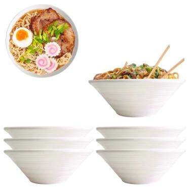 Imagem de 6 Tigelas Japonesa Bowl Ondulado e, Melamina Premium 1L - Chinatown