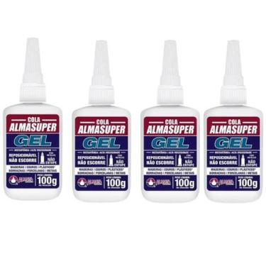 Imagem de Kit 4 Cola Gel Instantânea Alta Velocidade 100G - Almasuper