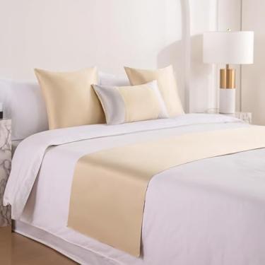 Imagem de Cachecol de corredor de cama de hotel colcha de cama moderna toalha de cama simples toalha de cauda de cor sólida decoração de cama para casa decoração de cama faixa de cama mantas para o pé da cama -