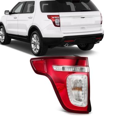 Imagem de SCITOO Conjunto de luz traseira adequado para Ford Explorer XLT Base Limited Sport 3.5L V6 Gas Outer Red Clear Lens Left Tail Light BB5Z13405C