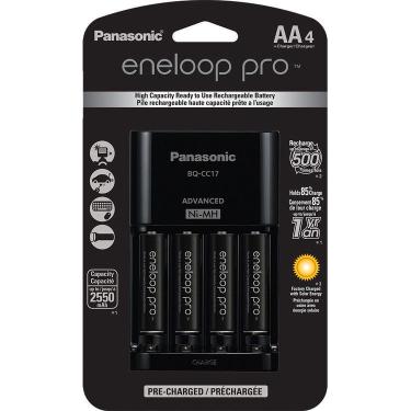 Imagem de Carregador de pilhas Panasonic eneloop pro com 4 pilhas aa 2550mAh