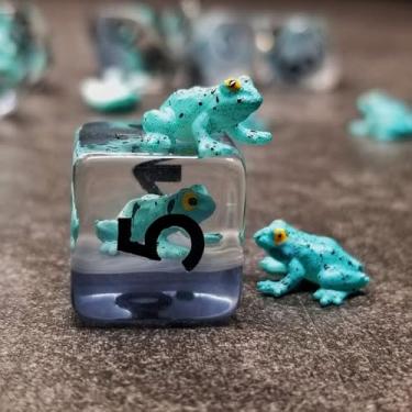 Imagem de Sage's Portal Animal Familiars Resin DND Dice Set Polyhedral Dice Set for Dungeons and Dragons RPG Pathfinder Tabletop TTRPG (Blue Frog)
