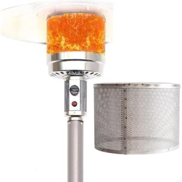 Imagem de Aquecedor Ao Ar Livre Queimador Queima Net Cover, Pátio Aquecedor Fogão Aço Inoxidável Segurança Aquecimento Substituição Malha Capa Para Gás Liquefeito Natural, Silver(0.9ft)