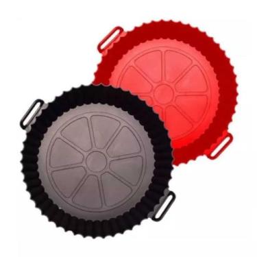 Imagem de Kit Com 2 Formas de Silicone para Air Fryer,Tamanho G E Tamanho M, Fritadeira Elétrica, Antiaderente