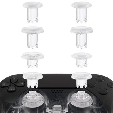 Imagem de eXtremeRate Thumbsgear V3 - Manípulos Ergonômicos Intercambiáveis Para Controle De Ps5, Analógicos Substituição Ps4 4 Joysticks Com Altura Ajustável, Convexos E Côncavos, Transparentes