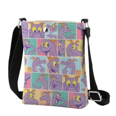 Imagem de Bolsa tiracolo de dragão roxo personagens de desenhos animados presentes roxos para amantes de dragões presente figment dragões bolsa de ombro transversal, Dragão roxo 2574, Transversal