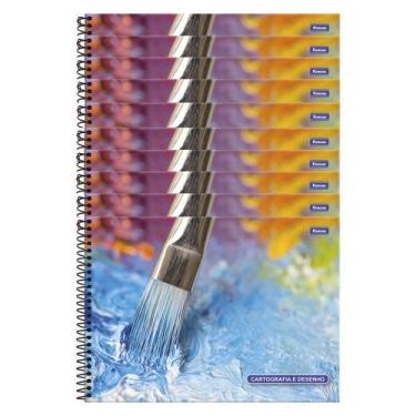 Imagem de Kit 10 Caderno de Cartografia Pedagogico com 96 folhas Foroni Capa dur