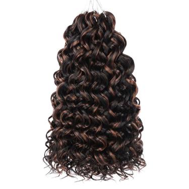 Imagem de Cabelo de crochê ZRQ GoGo Curl 25 cm Wavy Beach Curls, 8 pacotes