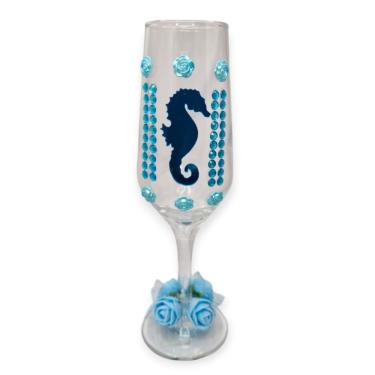 Imagem de Taça Iemanjá Mar Flor Vidro 186 ml + Presente